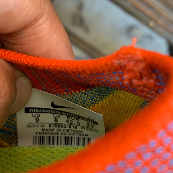 Nike free flyknit “team Orange blue glow” sneakers - Picture 10 of 10